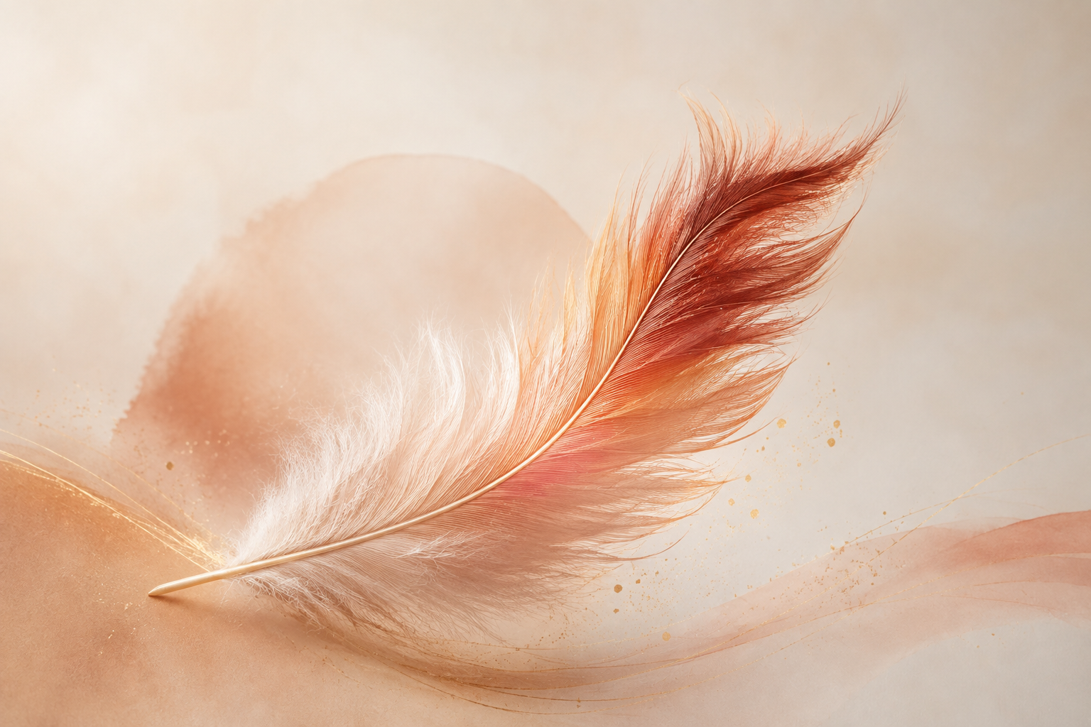 Plume aux teintes de braise, symbole de renaissance et de transformation
